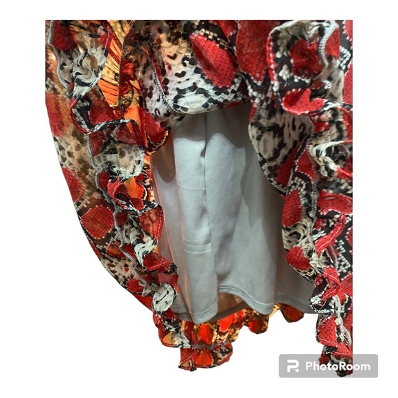 THE PANTS STORE - ADRIENNE Red/Black Snakeskin Pattern Dress Size Medium - Picture 10 of 10